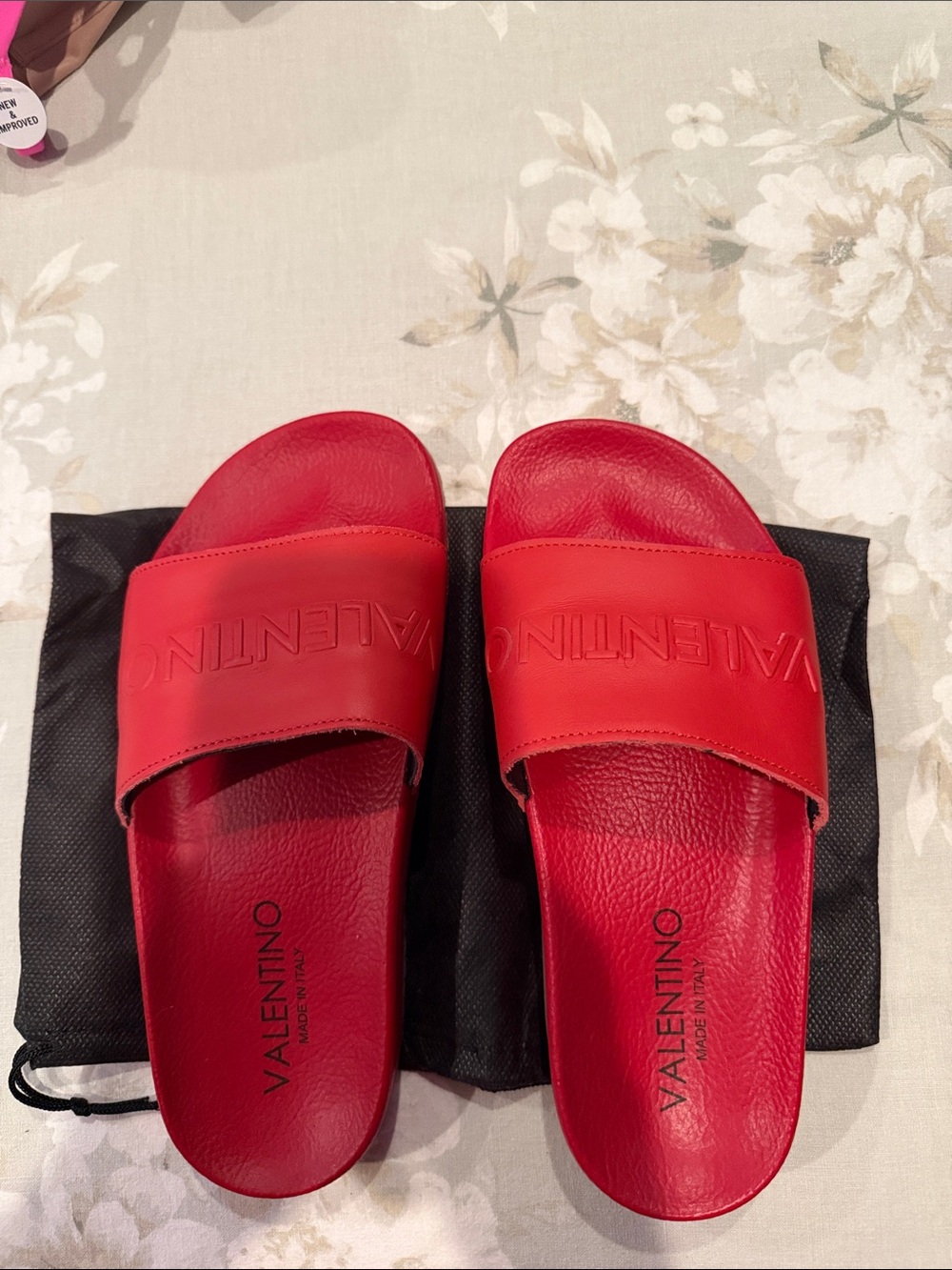 Valentino Red Logo Slide Sandals